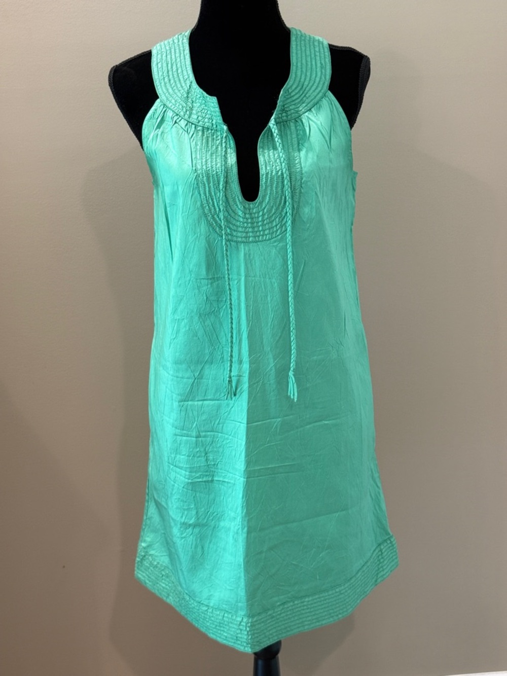 Women’s CALYPSO St. Barth 100% Silk green sleeveless dress- Size medium